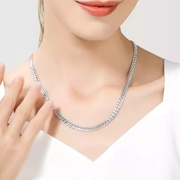 925 Sterling Silver 20 inch 6mm chain necklace - Picture 2 of 7